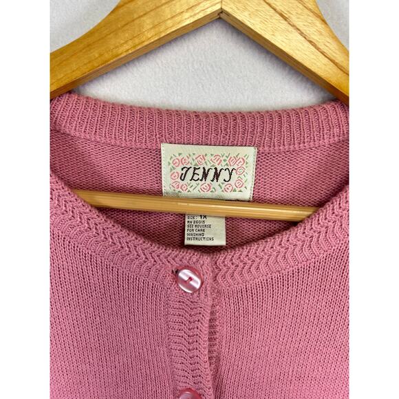 Vintage Jenny Pink Caridigan button down sweater with pockets size 1X - Picture 4 of 7